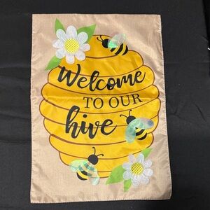 Welcome to Our Hive Garden Flag